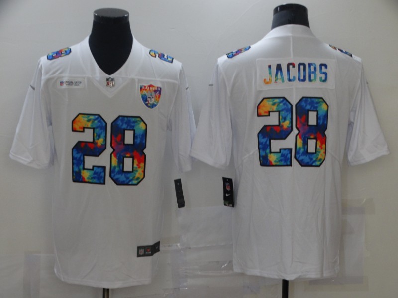 Men's Las Vegas Raiders Josh Jacobs #28 White Jersey